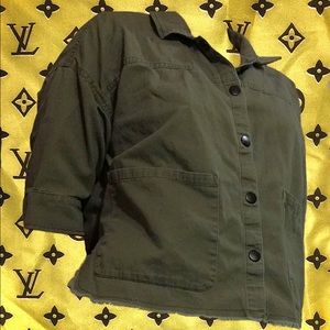 army green rock & roll button up